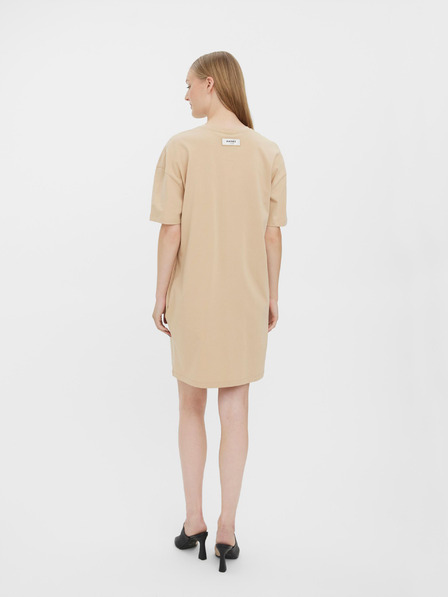 Vero Moda Béžové krátké basic šaty s kapsami VERO MODA Nella