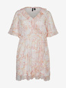 Vero Moda Curve Oranžovo-bílé dámské vzorované šaty VERO MODA CURVE Dora