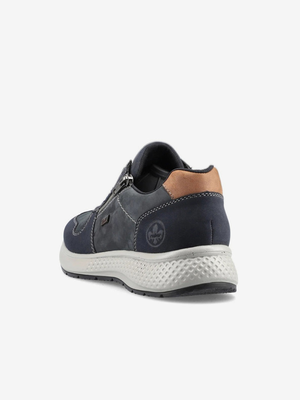 Rieker Modré pánské polobotky s koženými detaily Rieker