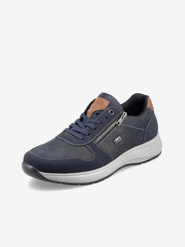 Rieker Modré pánské polobotky s koženými detaily Rieker