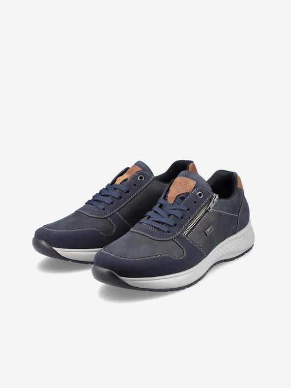 Rieker Modré pánské polobotky s koženými detaily Rieker