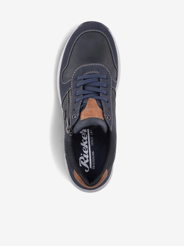 Rieker Modré pánské polobotky s koženými detaily Rieker