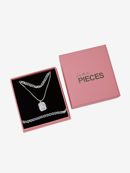 Pieces Sada dámského náramku a náhrdelníku ve stříbrné barvě Pieces Myrsa
