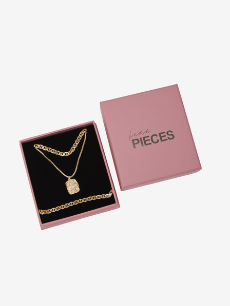Pieces Sada dámského náramku a náhrdelníku ve zlaté barvě Pieces Myrsa