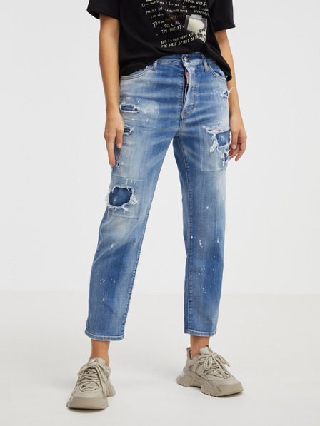 DSQUARED2 Modré dámské mom fit džíny DSQUARED2