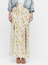 Miss Selfridge Krémová květovaná maxi sukně s rozparky Miss Selfridge