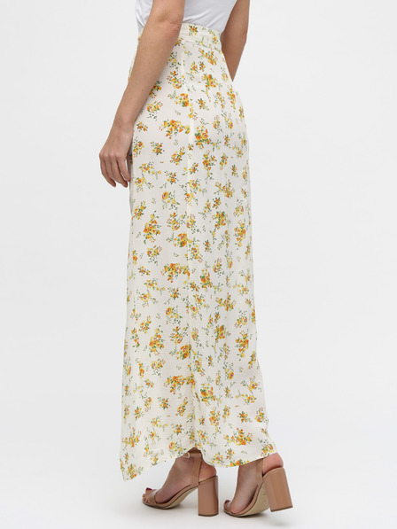 Miss Selfridge Krémová květovaná maxi sukně s rozparky Miss Selfridge