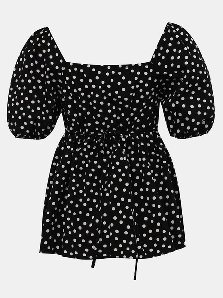 Miss Selfridge Černá puntíkovaná halenka Miss Selfridge Poplin