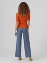Vero Moda Oranžové dámské žebrované basic tričko VERO MODA Estela