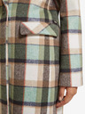 Scotch & Soda Zelený dámský kostkovaný zimní kabát s příměsí vlny Scotch & Soda