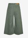 Vero Moda Zelené zkrácené široké džíny VERO MODA Clive