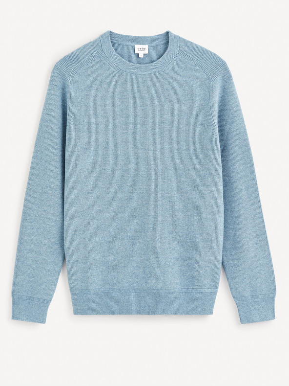 Celio Světle modrý pánský basic svetr Celio Femoon