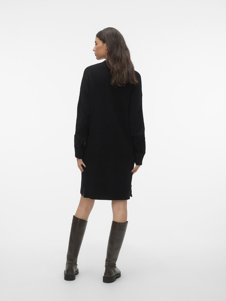 Vero Moda Černé dámské svetrové šaty VERO MODA Goldneedle
