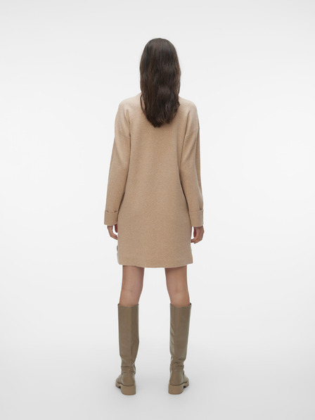 Vero Moda Béžové dámské svetrové šaty VERO MODA Goldneedle