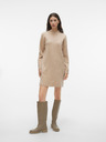 Vero Moda Béžové dámské svetrové šaty VERO MODA Goldneedle