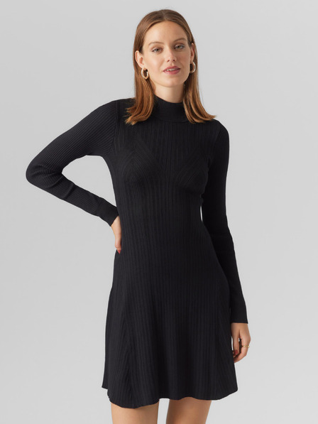 Vero Moda Černé dámské svetrové šaty VERO MODA Sally