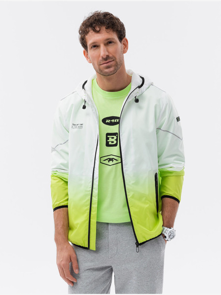 Ombre Clothing Zeleno-bílá pánská bunda Ombre Clothing