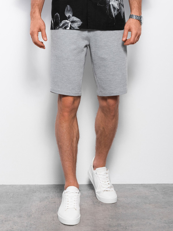 Ombre Clothing Světle šedé pánské kraťasy Ombre Clothing
