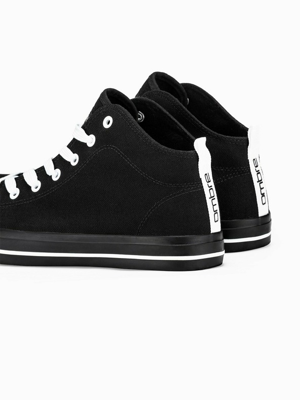 Ombre Clothing Černé pánské kotníkové tenisky T304