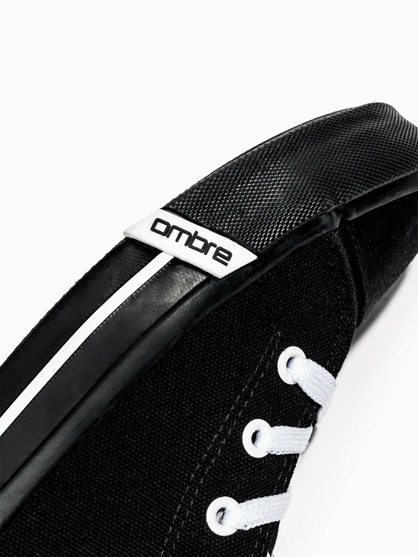 Ombre Clothing Černé pánské kotníkové tenisky T304