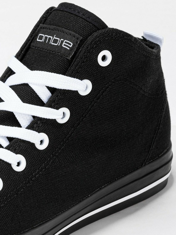 Ombre Clothing Černé pánské kotníkové tenisky T304