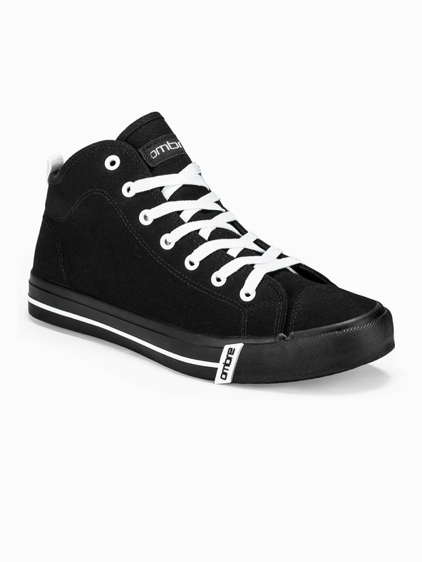 Ombre Clothing Černé pánské kotníkové tenisky T304