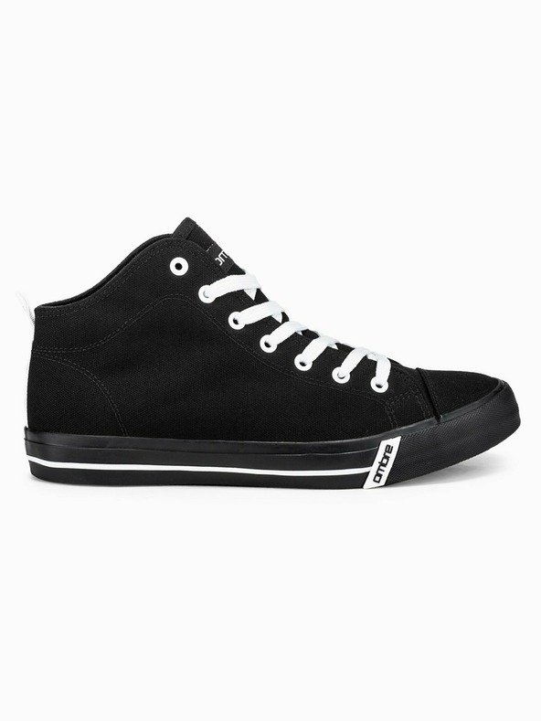Ombre Clothing Černé pánské kotníkové tenisky T304