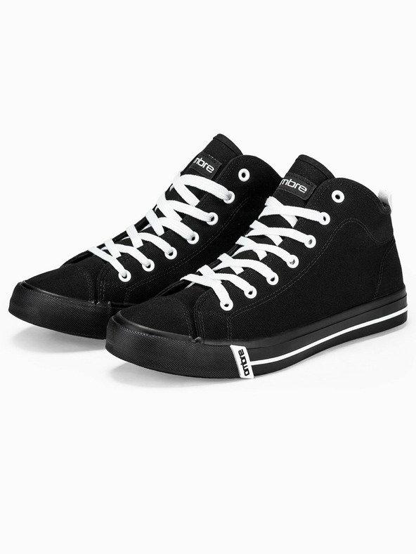 Ombre Clothing Černé pánské kotníkové tenisky T304