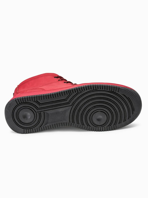 Ombre Clothing Červené pánské kotníkové tenisky T311