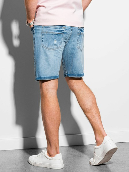 Ombre Clothing Modré pánské džínové kraťasy Ombre Clothing W311