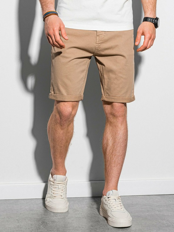Ombre Clothing Béžové pánské casual kraťasy Ombre Clothing W303
