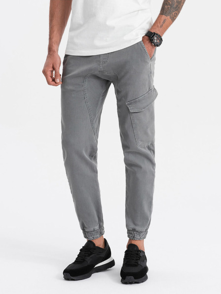 Ombre Clothing Šedé pánské cargo kalhoty Ombre Clothing