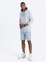 Ombre Clothing Světle šedá pánská mikina s kapucí Ombre Clothing