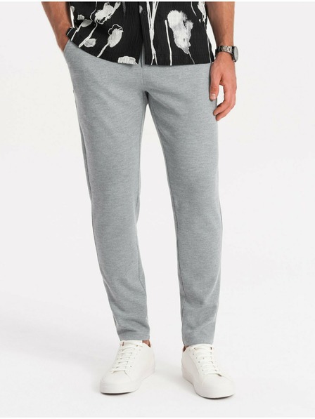 Ombre Clothing Světle šedé pánské kalhoty Ombre Clothing