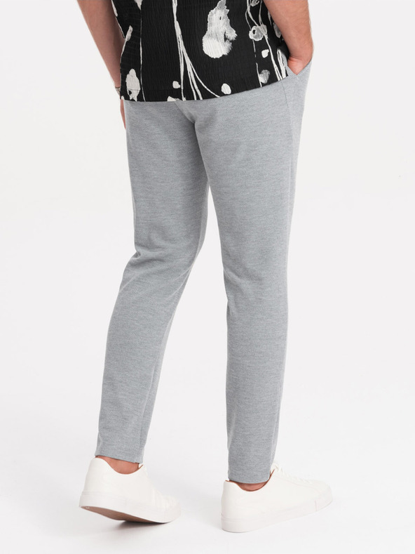 Ombre Clothing Světle šedé pánské kalhoty Ombre Clothing