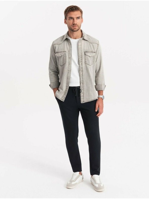 Ombre Clothing Černé pánské kalhoty Ombre Clothing