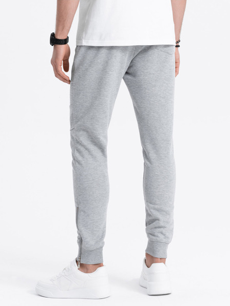 Ombre Clothing Světle šedé pánské tepláky Ombre Clothing