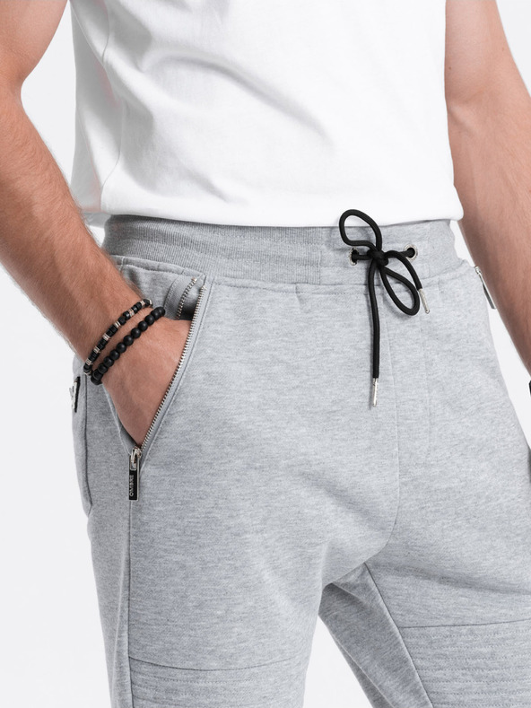 Ombre Clothing Světle šedé pánské tepláky Ombre Clothing