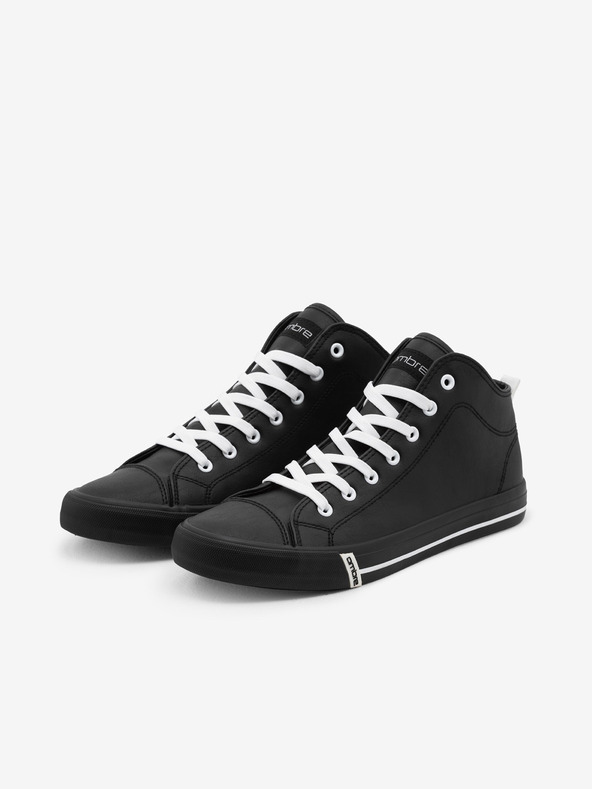 Ombre Clothing Černé pánské kotníkové tenisky Ombre Clothing