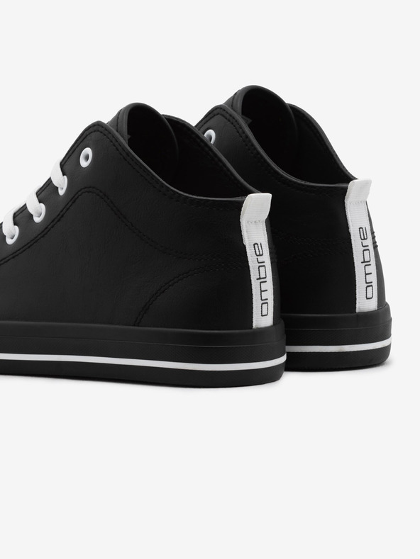 Ombre Clothing Černé pánské kotníkové tenisky Ombre Clothing