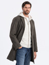 Ombre Clothing Tmavě zelený pánský lehký kabát Ombre Clothing