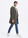 Ombre Clothing Tmavě zelený pánský lehký kabát Ombre Clothing