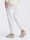 Ombre Clothing Bílé pánské basic tepláky Ombre Clothing
