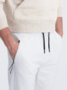 Ombre Clothing Bílé pánské basic tepláky Ombre Clothing