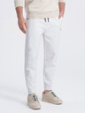 Ombre Clothing Bílé pánské basic tepláky Ombre Clothing
