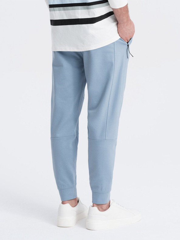 Ombre Clothing Světle modré pánské basic tepláky Ombre Clothing