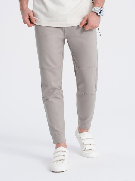 Ombre Clothing Béžové pánské basic tepláky Ombre Clothing