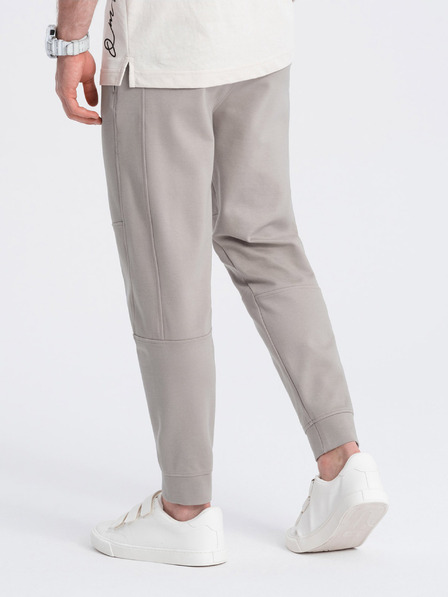 Ombre Clothing Béžové pánské basic tepláky Ombre Clothing