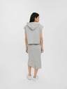 Vero Moda Světle šedá žíhaná mikina s krátkým rukávem a kapucí VERO MODA Renew