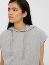 Vero Moda Světle šedá žíhaná mikina s krátkým rukávem a kapucí VERO MODA Renew